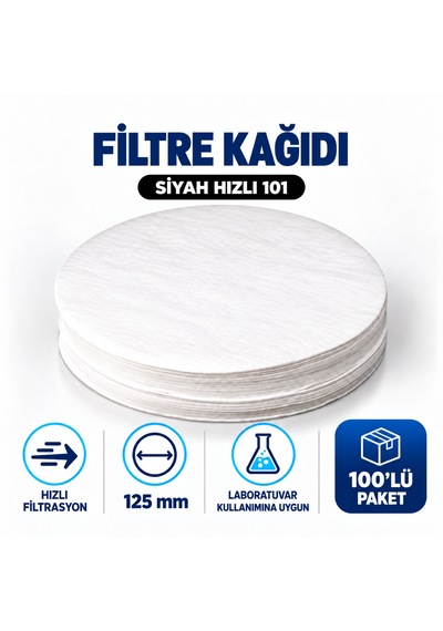 Filtre Kağıdı 125 Mm Siyah Hızlı 101 100 Lü Paket