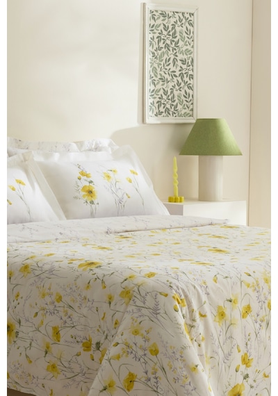 Karaca Home Rosella %100 Pamuk Çift Kişilik Nevresim Takımı Sarı