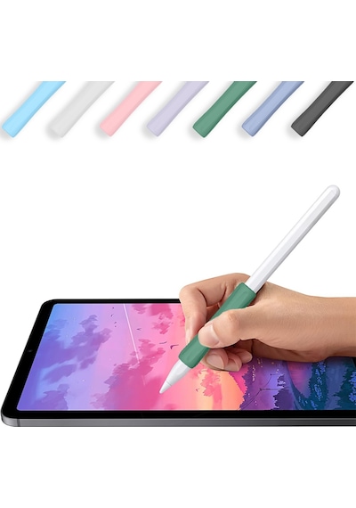 Apple Pencil 1-2 Nesil Pro Usb-c Uyumlu Soft Yumuşak Silikon Kalem Tutucu Zarif Ve Rahat Kullanım Haki