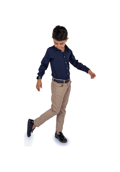 Mnk Baby & Kids Apoletli Kollu Gömlek Tarz Erkek Çocuk Takım Mnk0422 Lacivert - Bej