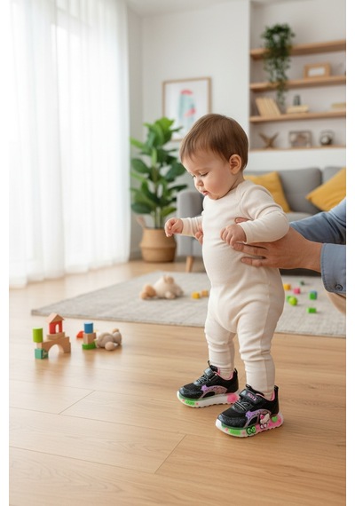 Enoch Hello Kitty Karakter Figürlü Ve Işıltılı Panel Detaylı Bebek İlk Adım Spor Ayakkabı Siyah - Fusya Enoch Hello Kitty Karakter Figürlü Ve Işıltılı Panel Detaylı Bebek İlk Adım Spor Ayakkabı Siyah - Fusya