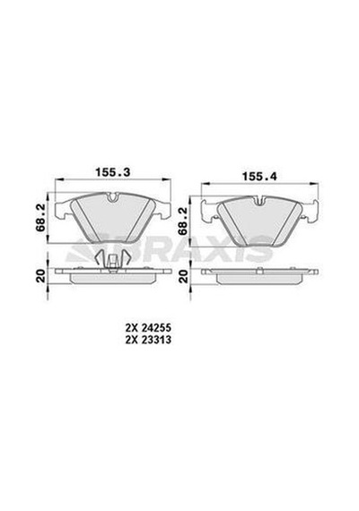 Braxis Aa0063 Ön Fren Balatası Bmw E90 E91 E92 E92 34116780711