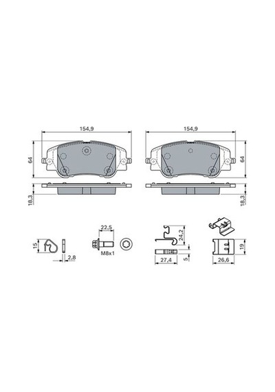 Citroen C4 X 1.2 Puretech 2022-2025 Bosch Ön Balata Netpar26620