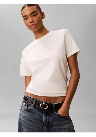 Calvin Klein Ss Baby Terry Hero M, Yas Krem Kadın T-shirt