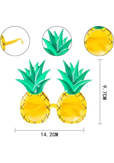 Tropikal Hawaii Ananas Şekilli Parti Gözlüğü 9.5 X 14 Cm 5691 "