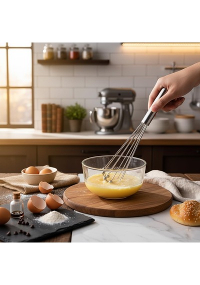 Paslanmaz Çelik Top Uçlu Çubuk Çırpıcı 31 Cm Profesyonel Ball Whisk Hızlı Ve Kolay Karıştırma Yumurta, Sos Ve Hamurlar İçin İdeal