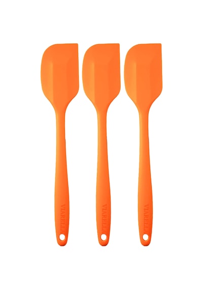3lü Turuncu Silikon Spatula Seti Isıya Dayanıklı Yanmaz Yapışmaz