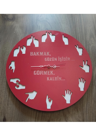 Yeni Tasarım Modern Duvar Saati Şık Ve Kalite Bir Arada No:1012 Kırmızı