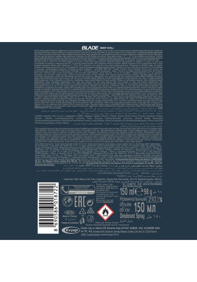 Blade Deep Chill Erkek Deodorant 3x150 Ml, Emotion Gold Bliss Kadın Deodorant 3x150 Ml