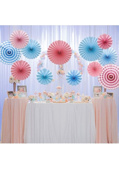 Kağıt Yelpaze Süs Pembe Set 6 Lı