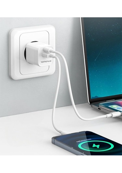 Qbic Pd 30watt Gan Hızlı Şarj Aleti, A + C Girişli, Beyaz