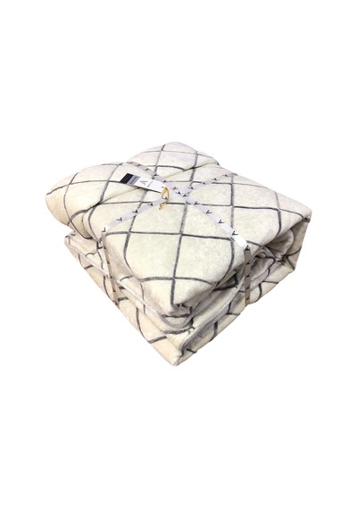 Viola Home Hermes Kadife Çift Kişilik Yatak Örtüsü 250 X 260 Krem
