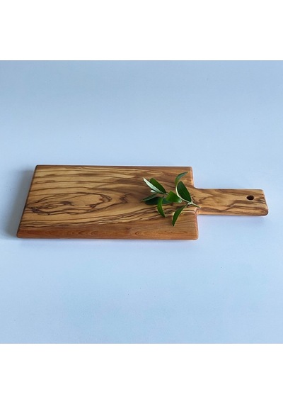 Zeytin Ağacı Ahşap Dikdörtgen Steak Tahtası Sunum Tahtası 34x14 Cm Kahverengi