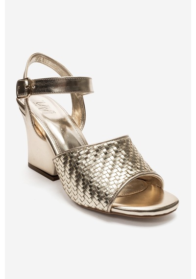 Luvi Shoes Sylvar Altın Örgü Kadın Dolgu Topuklu Ayakkabı