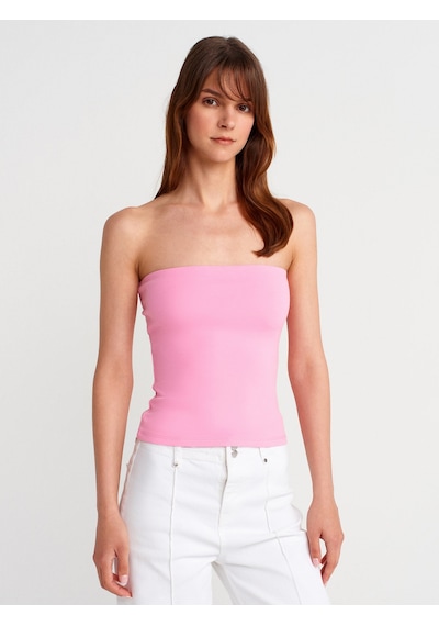 Dilvin 21103 Straplez Top-pembe Pembe