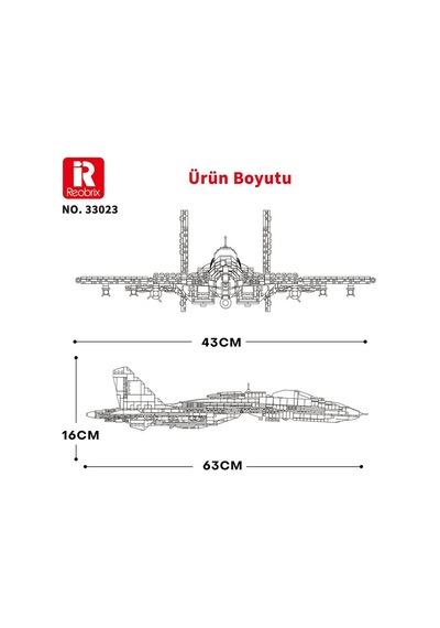 Reobrix 33023 Shenyang J-15 Jet Uçak Yaratıcı Yapı Blok Seti Building Block J-15 Flying Shark -1999parça