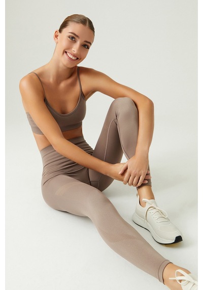 Los Ojos X Melodi Bronz Yüksek Bel Seamless Spor Tayt Adorn Bronz