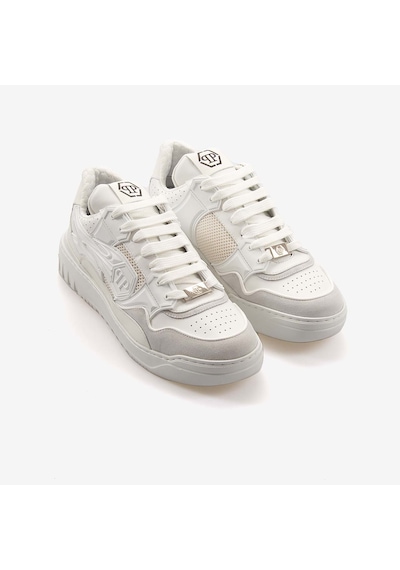 Philipp Plein Bağcıklı Erkek Spor & Sneaker Ayakkabı Msc4017 Beyaz