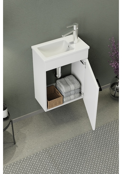 Biani Fix Arya Mini 42 Cm Banyo Dolabı,Seramik Lavabolu, Aynalı,Lavabo Dahil,Mdf,Mat Beyaz Biani Fix Arya Mini 42 Cm Banyo Dolabı,Seramik Lavabolu, Aynalı,Lavabo Dahil,Mdf,Mat Beyaz