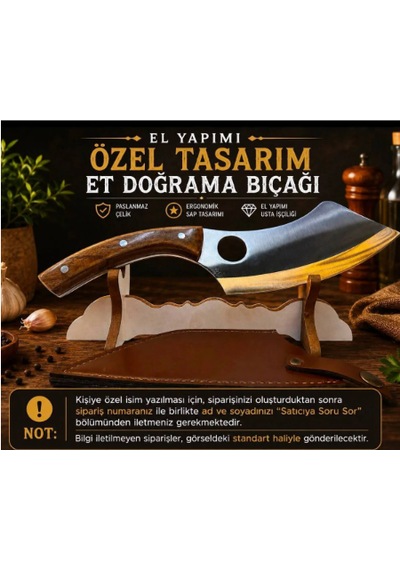 Deri Kılıflı Delikli Şef Bıçağı Paslanmaz Çelik