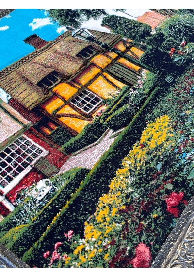 Brugge'de Bir Park Adlı İran Tebriz Halı Tablo 95x75cm - Duvar Halı Kilim Tablo
