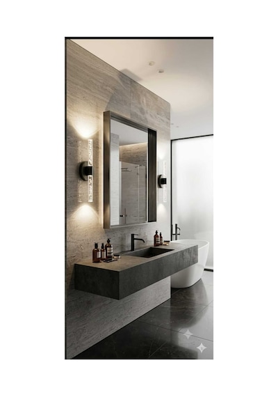 Bubbleflux Small 31 Cm Modern Tasarım Led Aplik - Duvar Lambası - Siyah - Elektrikli - Beyaz Led Siyah Elektrikli
