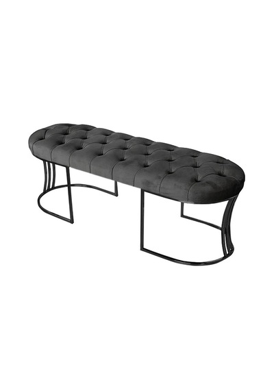 Viego Siyah Bench Puf Antrasit