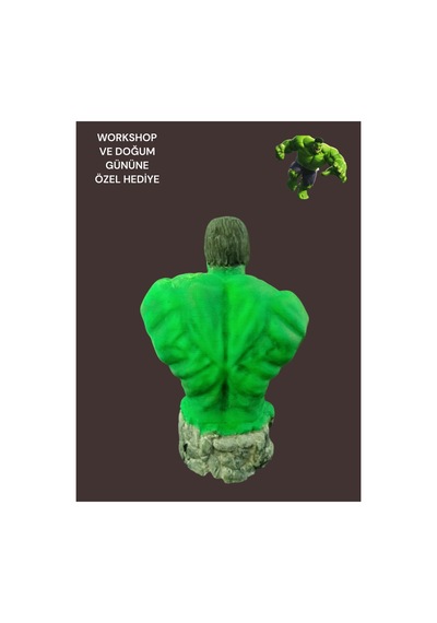 3d Hulk Figür Boyama Seti - Kendin Boya Hobi Ve Etkinlik Seti - Akrilik Boya + 2 Fırça