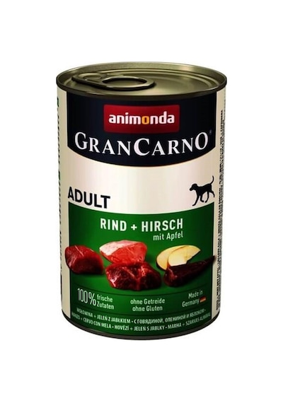 Animonda Gran Carno Sığır ve Geyikli Elmalı Konserve Köpek Maması 400 G