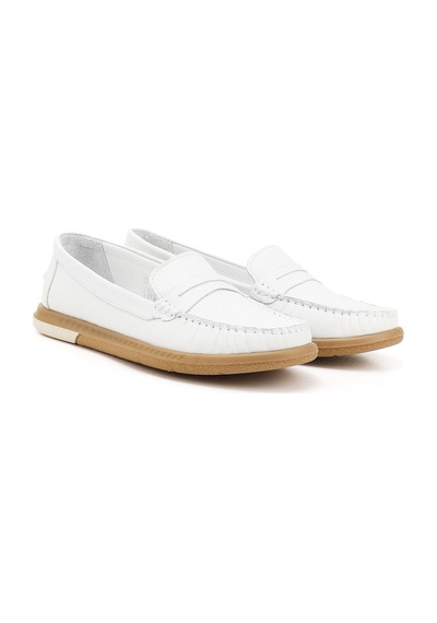 Gönderi(R) Gönderi R Beyaz Rok Hakiki Deri Comfort Loafer Beyaz