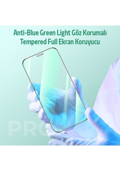 Ally Apple Uyumlu   iPhone 12 Pro Max Anti -Blue Green Light Göz Korumalı Siyah