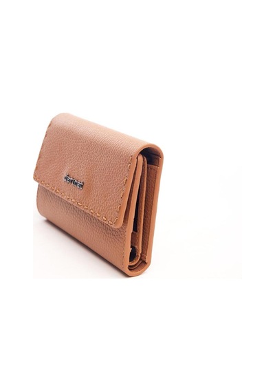 Derinet Hakiki Deri Para Bölmeli Ve Kartlık Kadın Cüzdan Camel Camel