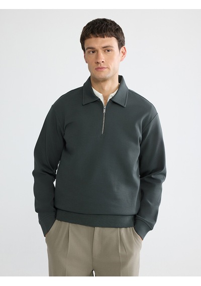 Lcw Vision Antrasit Polo Yaka Erkek Sweatshirt