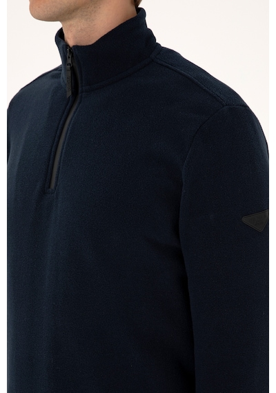 U.S. Polo Assn. Erkek Regular Fit Lacivert Polar Yarım Fermuarlı Basic Sweatshirt 50313777-VR033