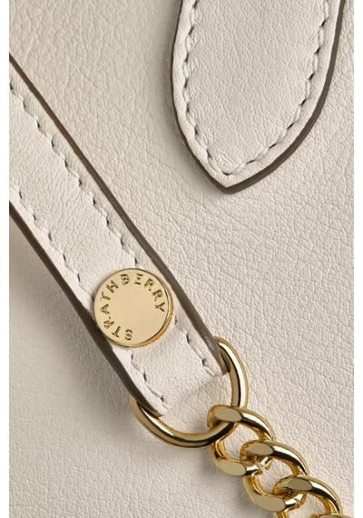 Strathberry Mini Tote Vanilla Krem Smooth Calf, Deri Lüks El Ve Omuz Çanta Omuz Çantası