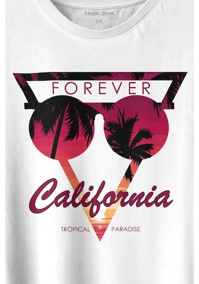 California Forever Yaz Minimal Good Vibe Baskılı Tişört Unisex T-shirt 001