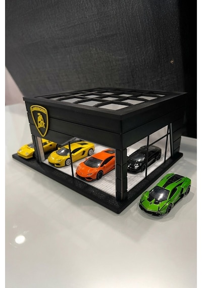 Lamborghini Showroom Tasarımlı Dekoratif Diorama 1:64