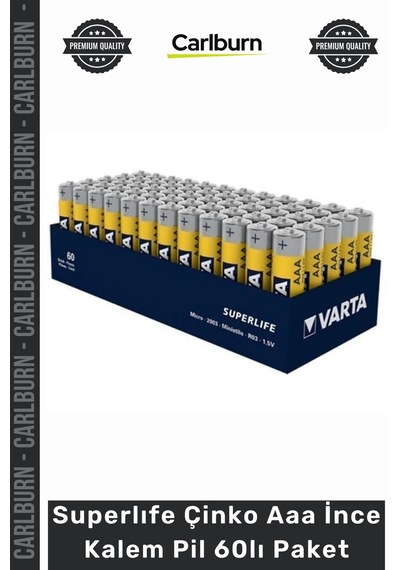 Pil 15 Volt R03 Kaliteli Ekonomik Uzun Ömür Superlıfe Çinko Aaa Ince Kalem Pil 60'lı Paket Çok Renkli