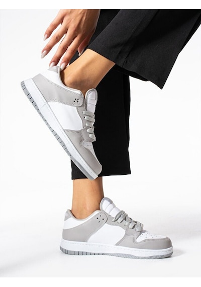 Sandrush Low Top Dayanıklı Rahat Unisex Günlük Sneaker Ayakka... Beyaz - Gri