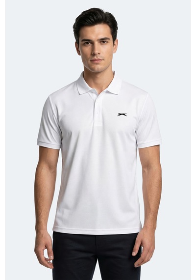Slazenger Katına Erkek Polo Yaka Beyaz Tişört