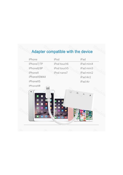 Apple Uyumlu iPhone iPad Usb Sd Microsd Kart Okuyucu 4333P Çevirici Dönüştürücü