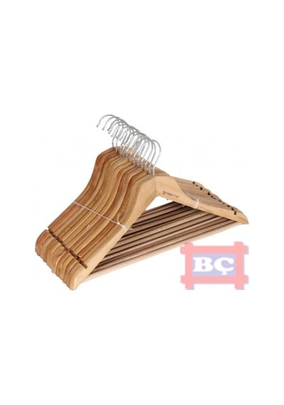 Demirelindirim Ahşap Elbise Askı 6Lı Set Doğal Renk (454910705) Akçaağaç