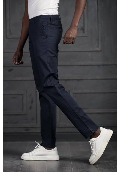 Perpant Slimfit Küçük Armürlü Yazlık Pamuklu Gabardin Pantolon Lacivert