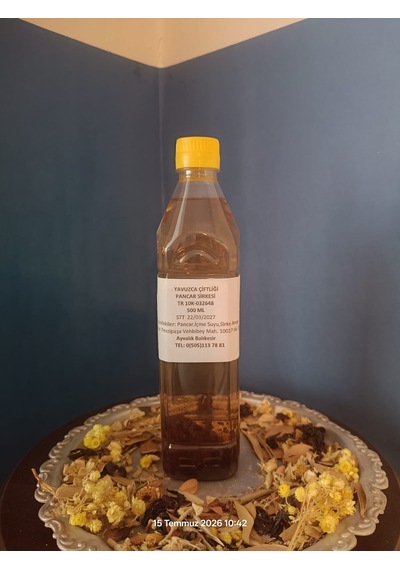 El Yapımı Doğal Fermente Filtre Edilmemiş Katkısız Pancar Sirkesi 500 Ml