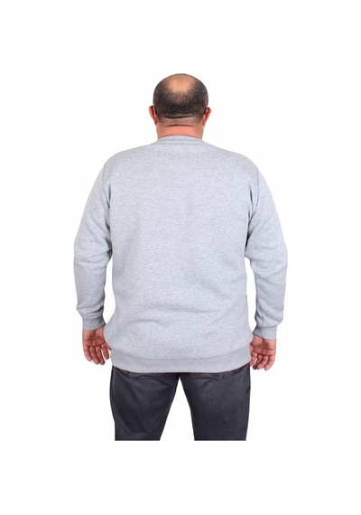 Moc Grande Mocgrande Erkek Büyük Beden Sıfır Yaka 3ip Sweat London 24208 Grı Melanj Gri Melanj