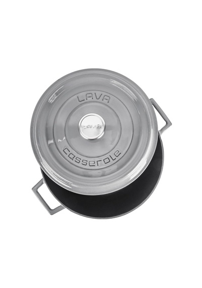 Lava Metal Premium Serisi - Döküm Yuvarlak Tencere, 28 Cm, Majolik Gri Genel