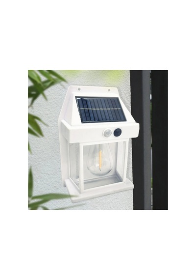 Solar Enerjili Led Bahçe Aydınlatması Su Geçirmez Lamba Bahçe Garaj Ev Aydınlatma Siyah 1 Ad Beyaz