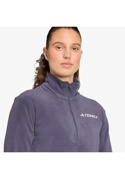Adidas Multi Essentials 1-2 Zip Fleece Kadın Mor Yürüyüş Polar Jm3121