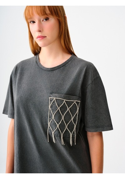 Regular Fit Kadın Tshirt K.kol Antrasit