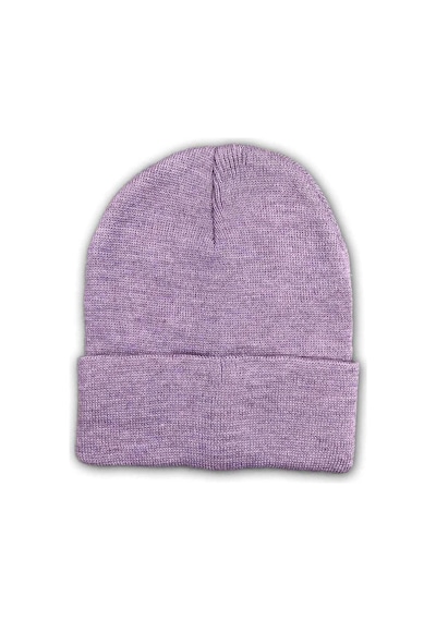 Yenisinial Unisex Basic Düz Katlamalı Bere Lila Renkli Lila